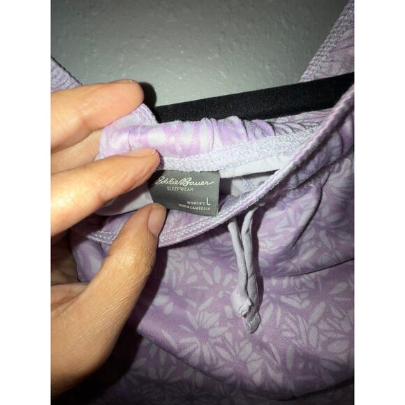 Eddie Bauer 2 piece lavender floral pajama set ladies size Large - Picture 3 of 7